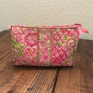 Vera Bradley Travel Cosmetics Bag in Retired Petal Pink Pattern